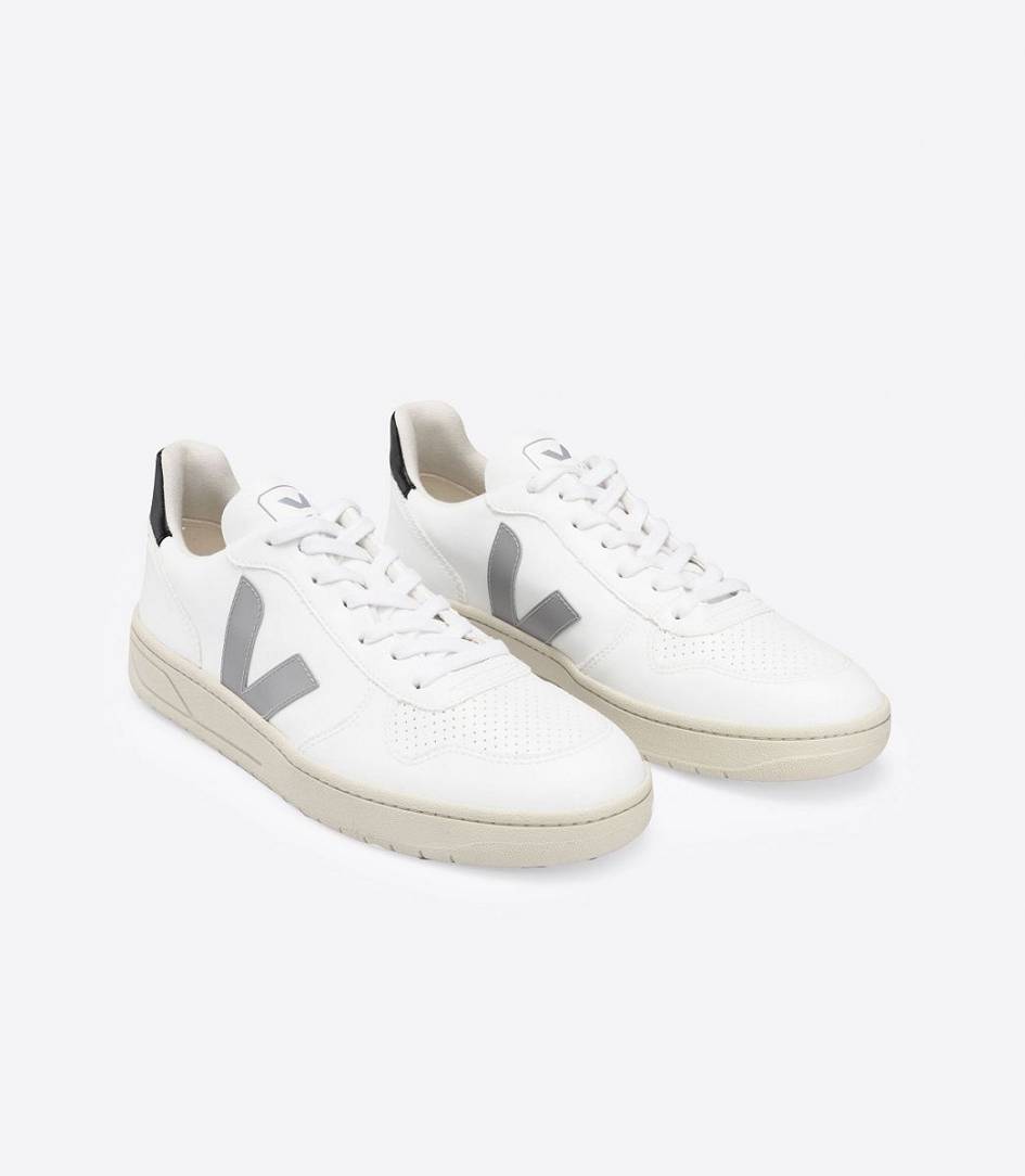 Veja V-10 Cwl Women's Trainers White Oxford Grey Black | DUH791842