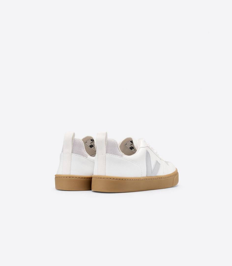 Veja V-10 Lace Cwl Kids' Trainers White Pearl Natural | FGV754601