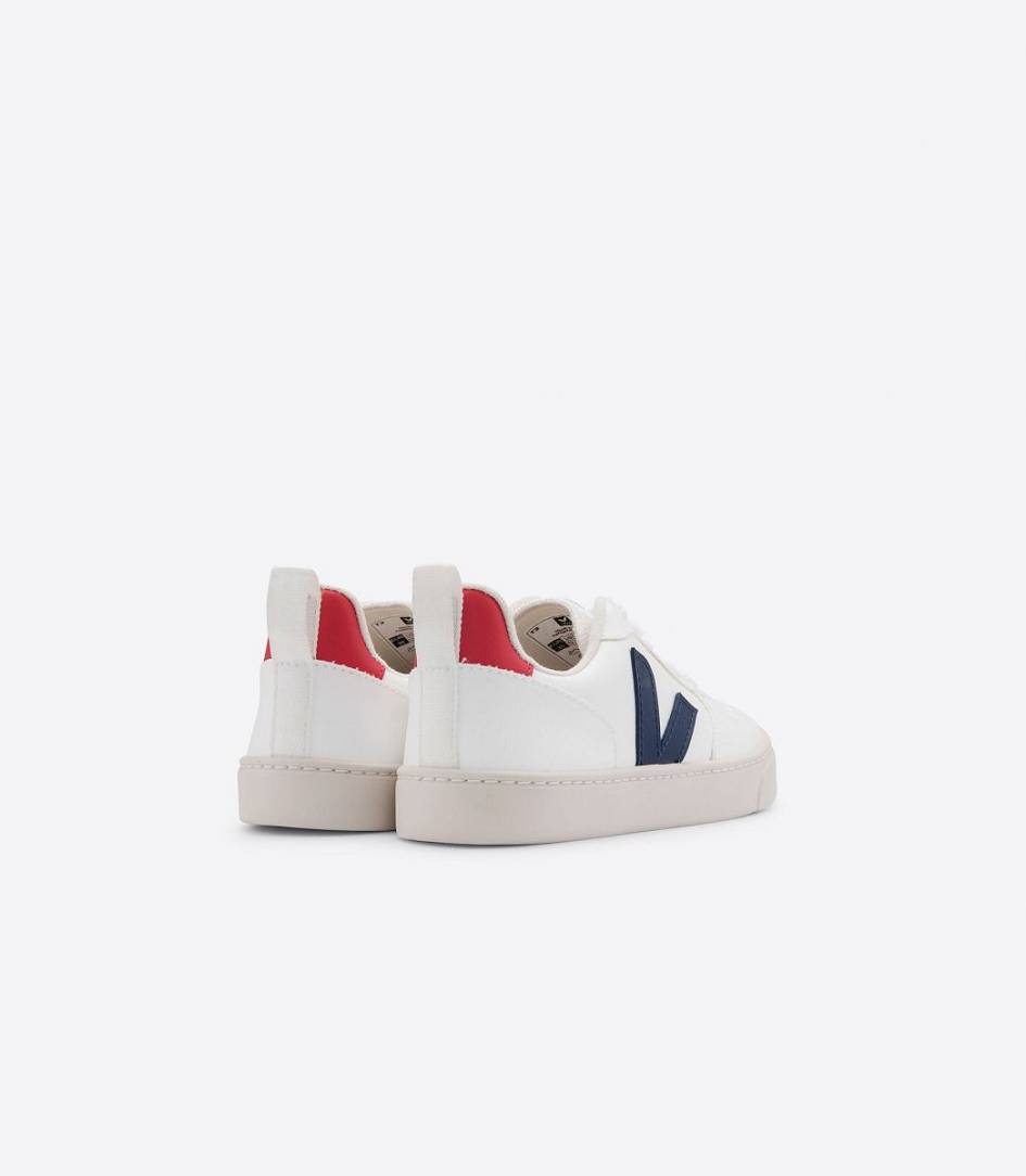 Veja V-10 Lace Cwl Kids' Trainers White Cobalt Pekin | LWV915463