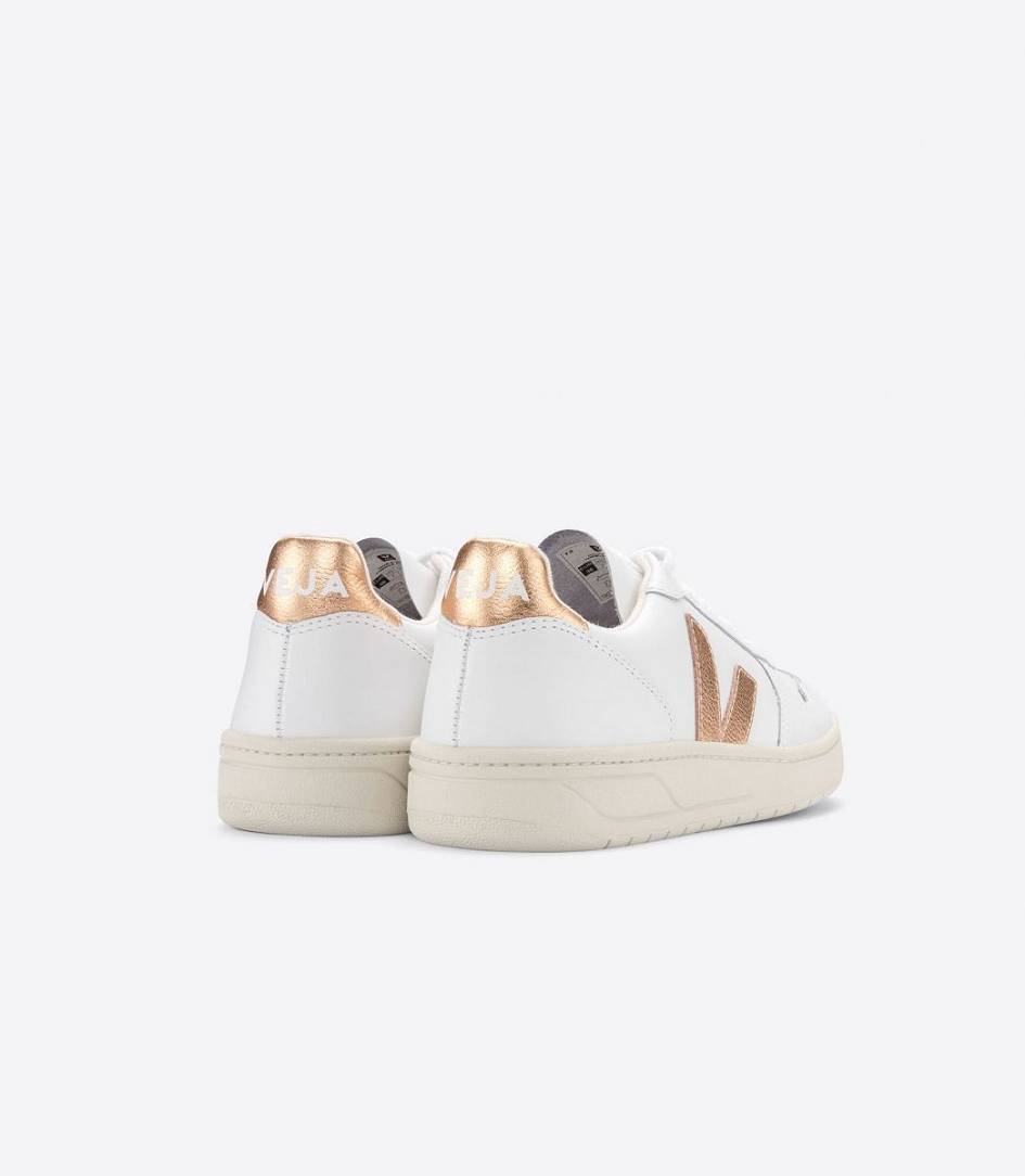 Veja V-10 Leather Women's Sneakers White Venus | JWY496280