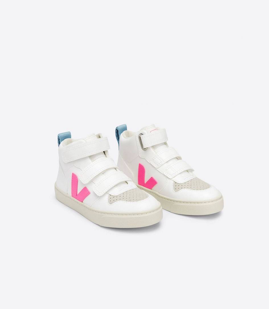 Veja V-10 Mid Cwl White Kids' Sneakers White Sari Steel | LAI081927