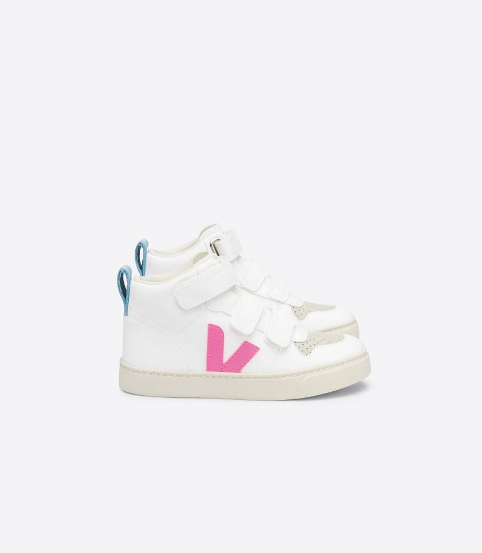 Veja V-10 Mid Cwl White Kids\' Sneakers White Sari Steel | LAI081927