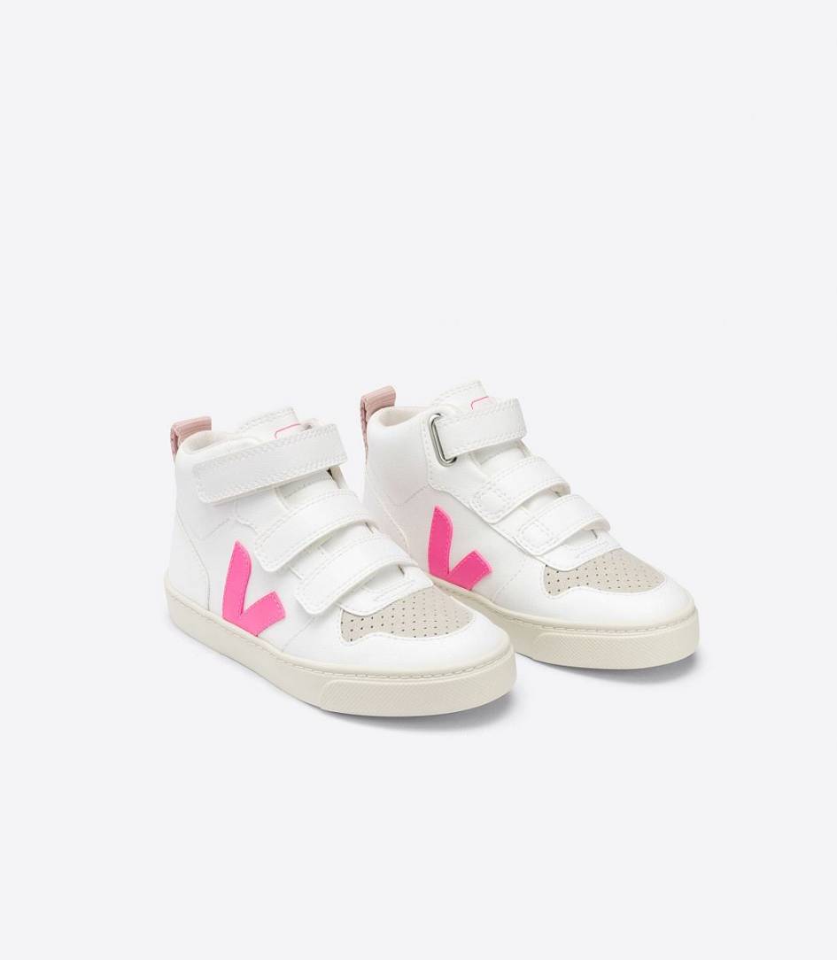 Veja V-10 Mid Cwl White Kids' Sneakers White Sari Petale | LFN628107