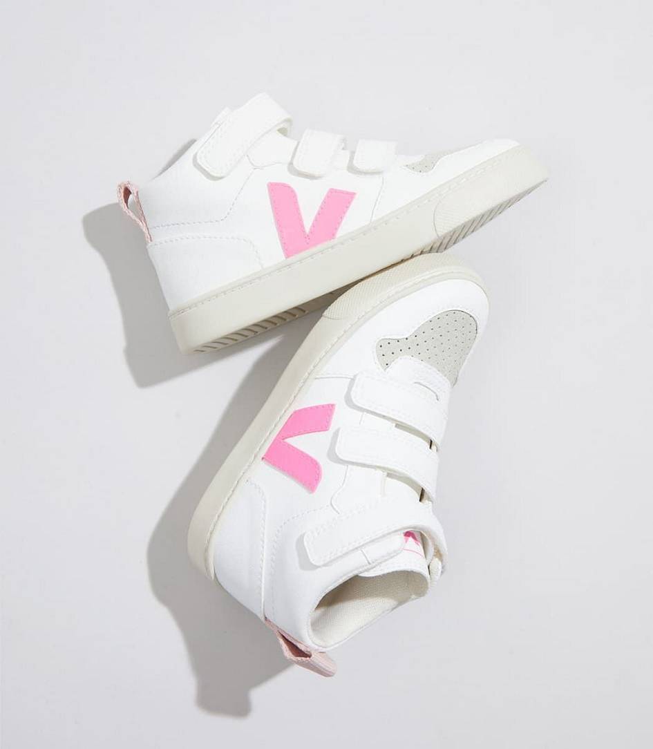 Veja V-10 Mid Cwl White Kids' Sneakers White Sari Petale | LFN628107