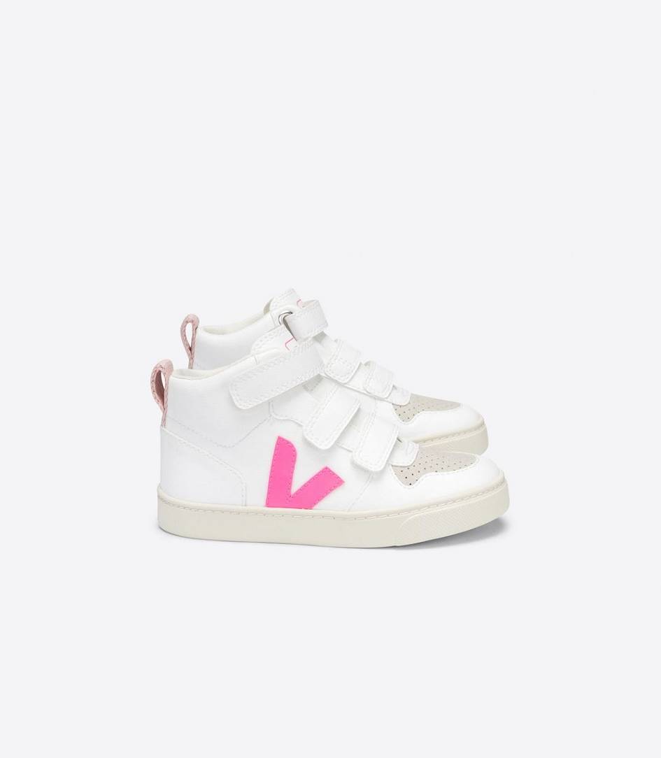 Veja V-10 Mid Cwl White Kids\' Sneakers White Sari Petale | LFN628107