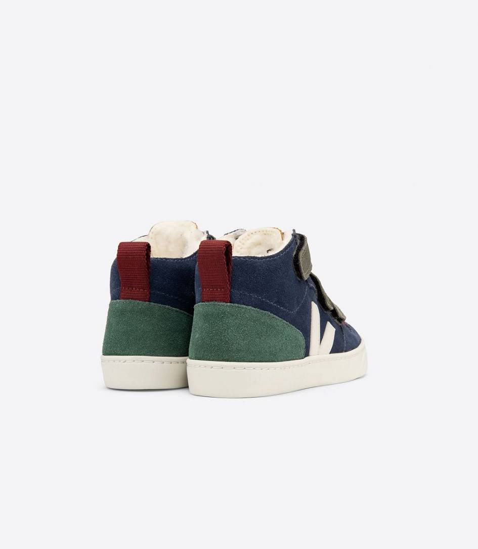 Veja V-10 Mid Fured Suede Kids' Trainers Multico Nautico Cyprus | KRG145072