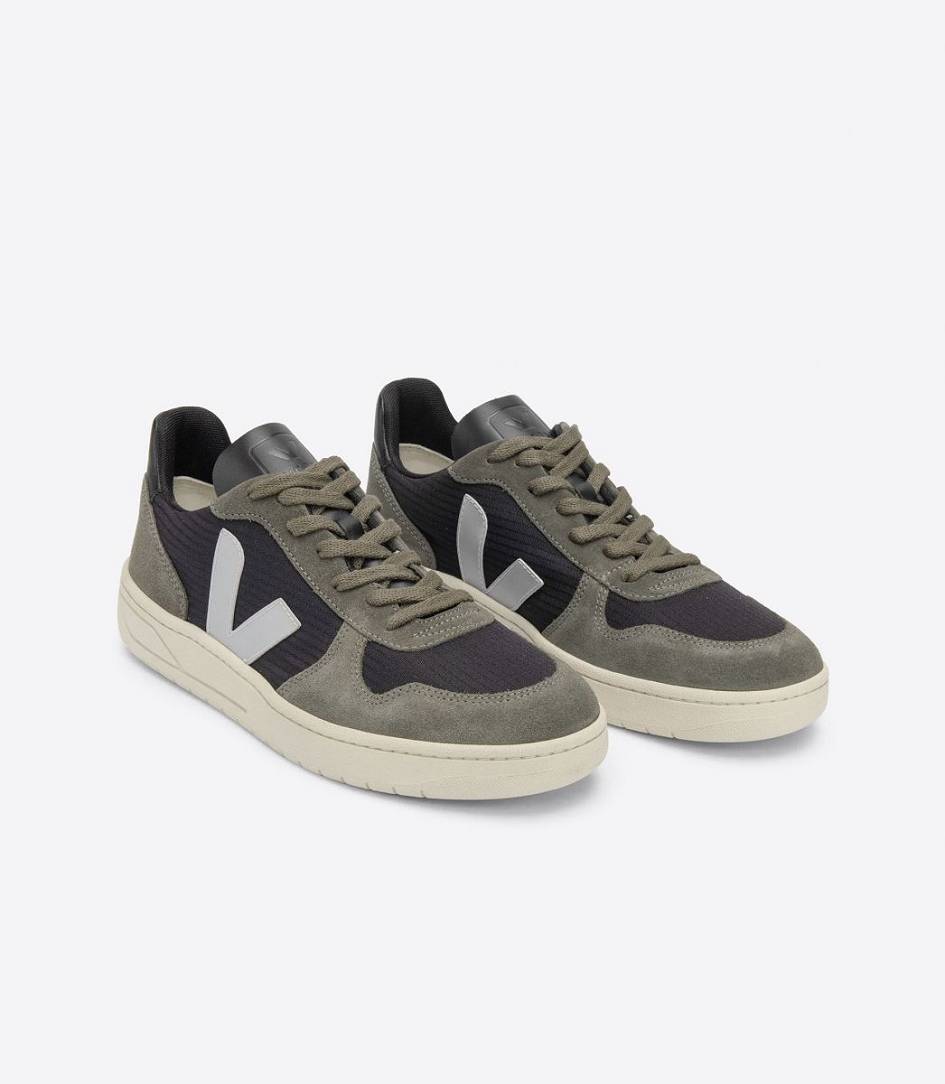 Veja V-10 Ripstop Men's Trainers Black Oxford Grey Mud | UXR487259