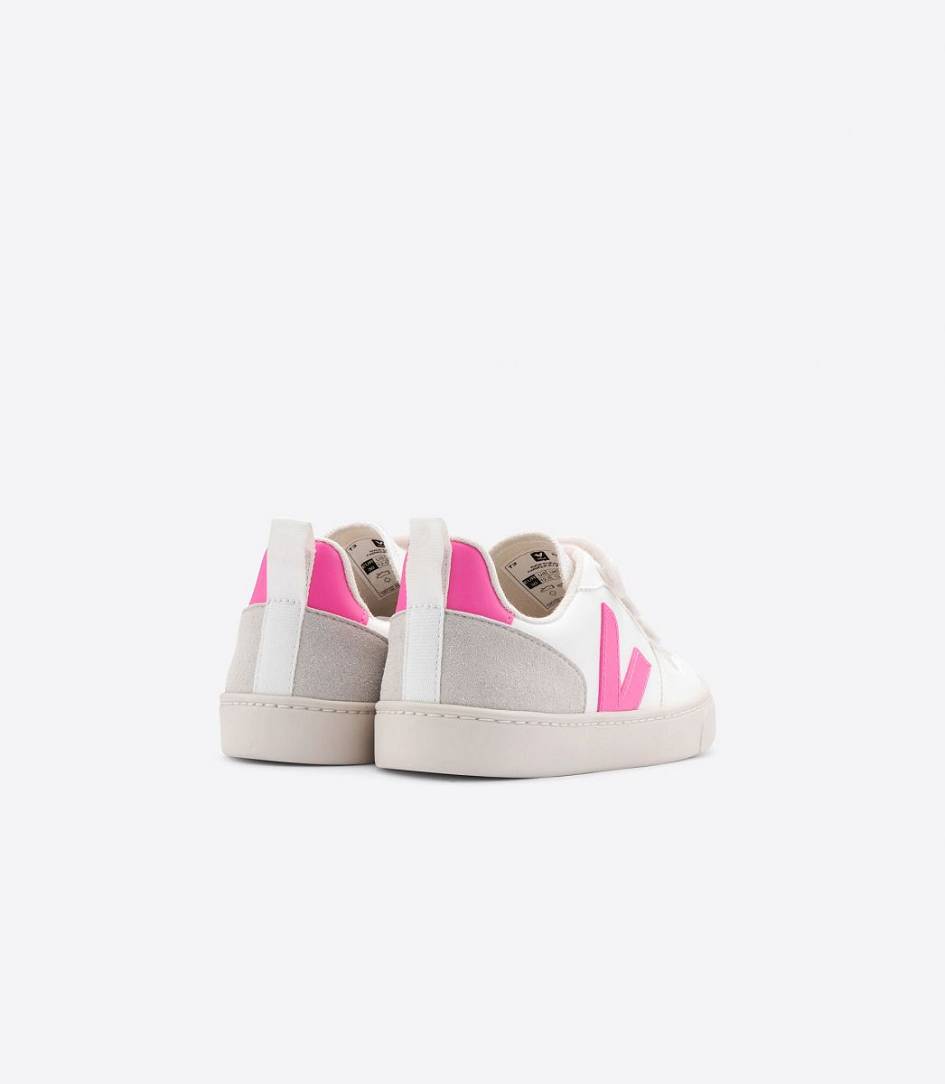 Veja V-10 Velcro Cwl Kids' Sneakers White Sari | SIC182403