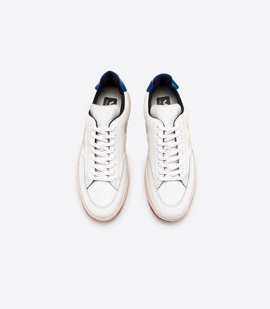 Veja V-12 Bastille B-mesh Women's Trainers White Indigo Rust Outsole | USI089472