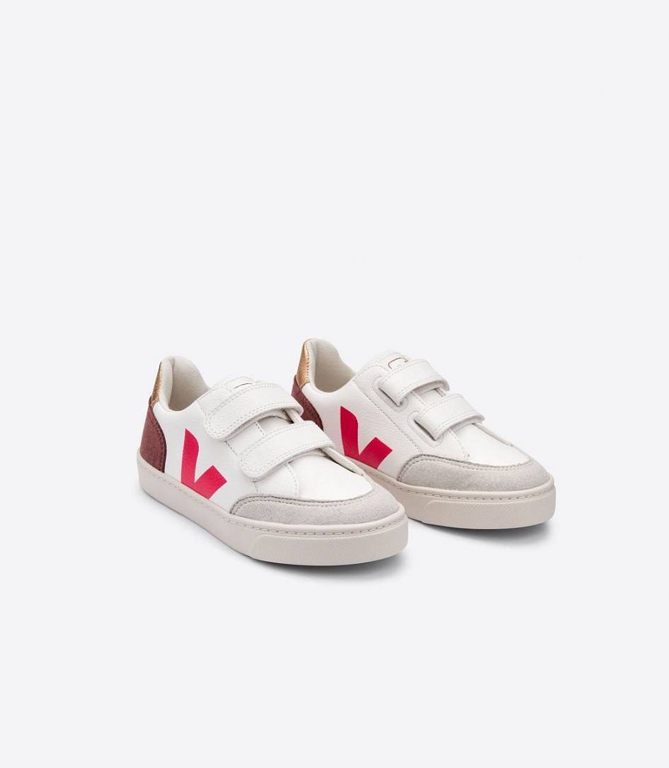 Veja V-12 Chromefree Kids' Sneakers White Multico Dried Petal | HEM935470