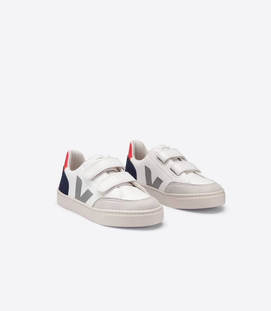 Veja V-12 Chromefree Kids' Trainers White Multico Nautico | RCE279018