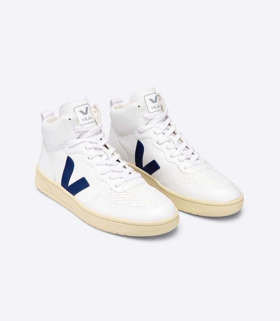 Veja V-15 Cwl Men's Trainers White Cobalt Butter Sole | NAH043271