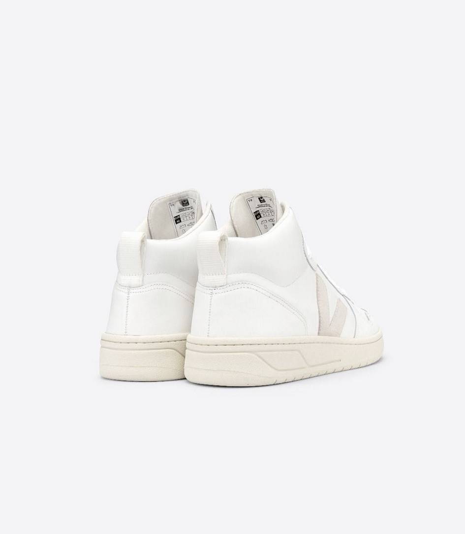 Veja V-15 Leather Women's Sneakers White Natural | ZUB389725