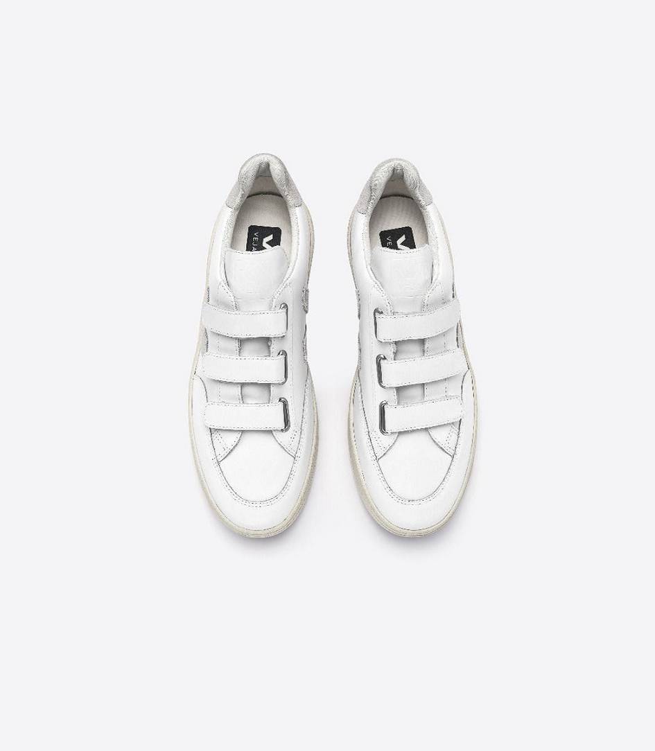 Veja V-lock Leather Women's Sneakers White Natural | VEA803294