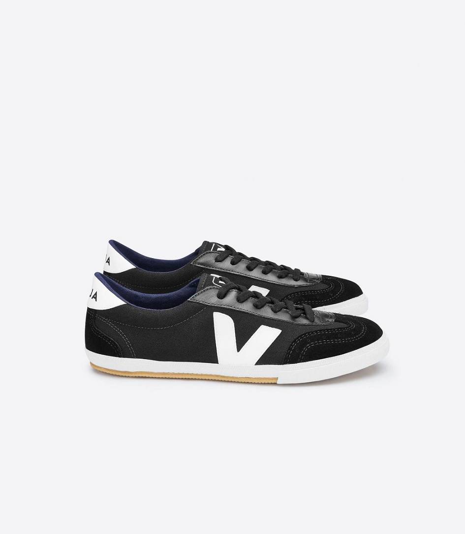 Veja Volley Canvas Women\'s Trainers Black White | VCB176209