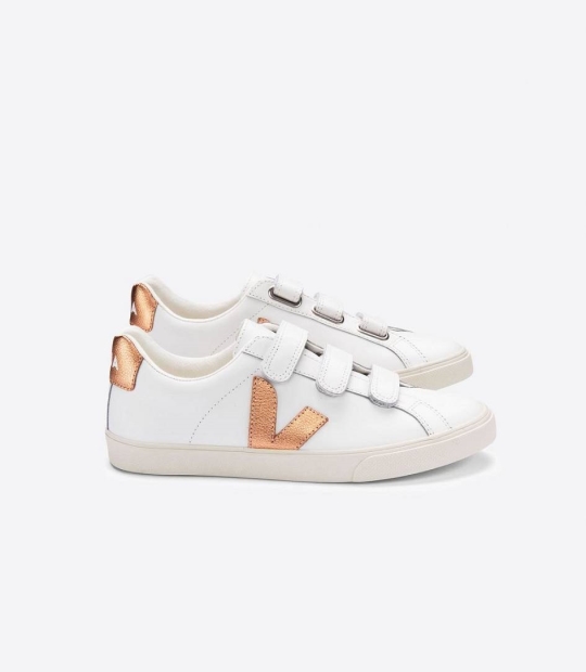 Veja 3-lock Leather Women's Sneakers White Venus | KRQ396705