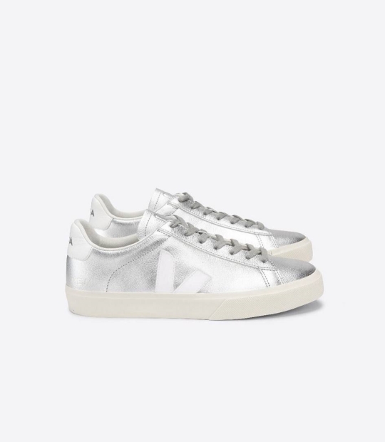 Veja Campo Chromefree Women's Trainers Silver White | SBF926371