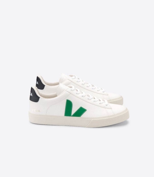 Veja Campo Chromefree Women's Trainers White Emeraude Black | IZG754120