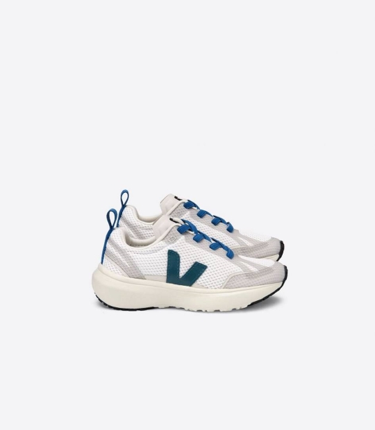 Veja Canary Elastic Lace Kids' Sneakers White Brittany | DXQ475368