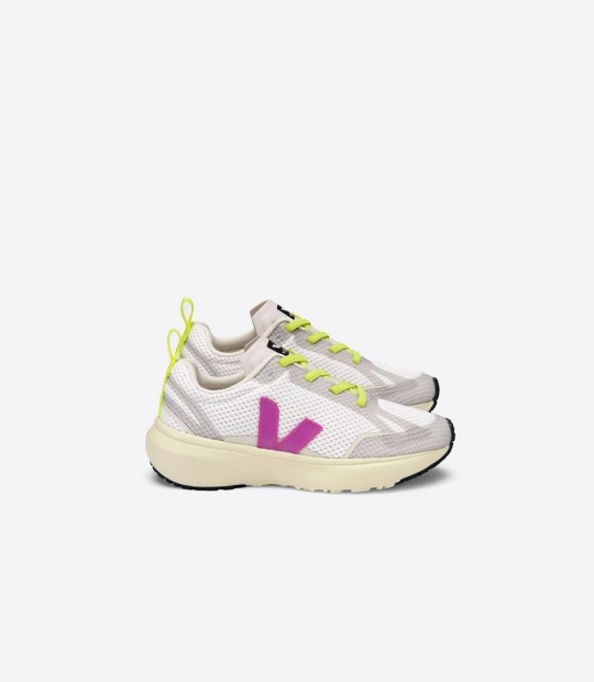 Veja Canary Elastic Lace Kids' Trainers White Ultraviolet | FNR548291