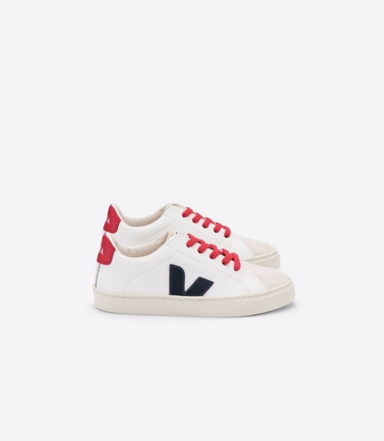 Veja Esplar Leather Kids' Trainers White Nautico Pekin | ONG945683