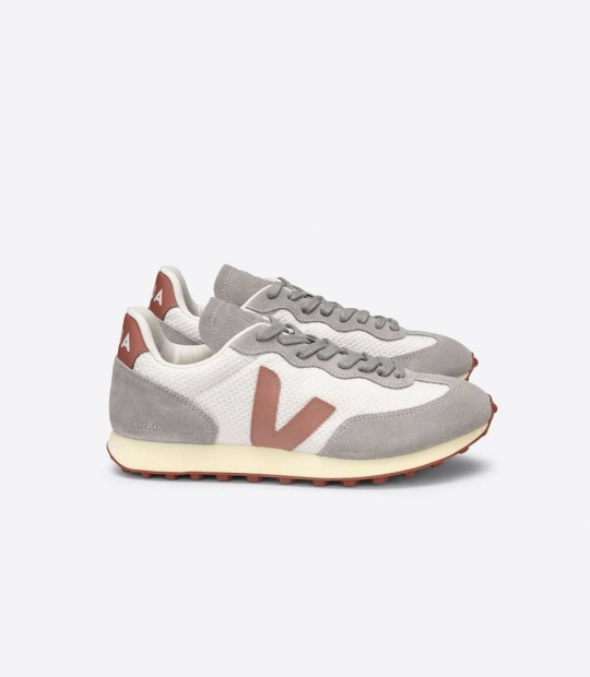 Veja Rio Branco Hexamesh Women's Trainers Gravel Dried-Petal Oxford-Grey | CAU823496