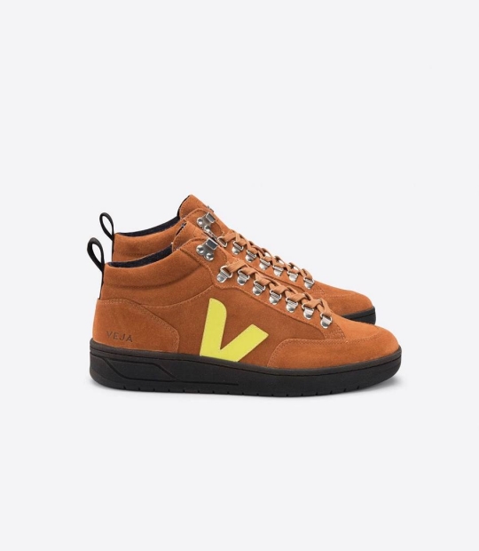 Veja Roraima Bastille Suede Men's Sneakers Tuile Jaune Fluo | DZR423865