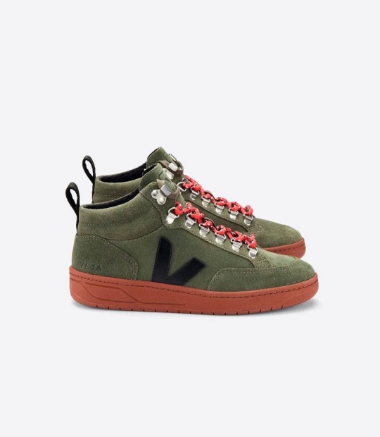 Veja Roraima Suede Men's Sneakers Olive Black Rust Sole | FBQ637810