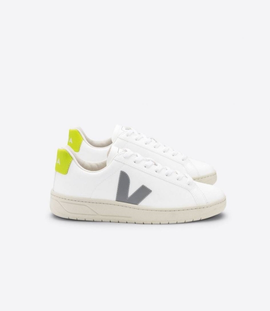 Veja Urca Cwl Men's Sneakers White Oxford Grey Jaune Fluo | PGE684950