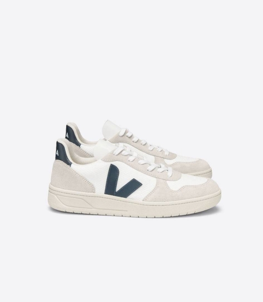 Veja V-10 B-mesh Men's Sneakers White Nautico | TWS340957