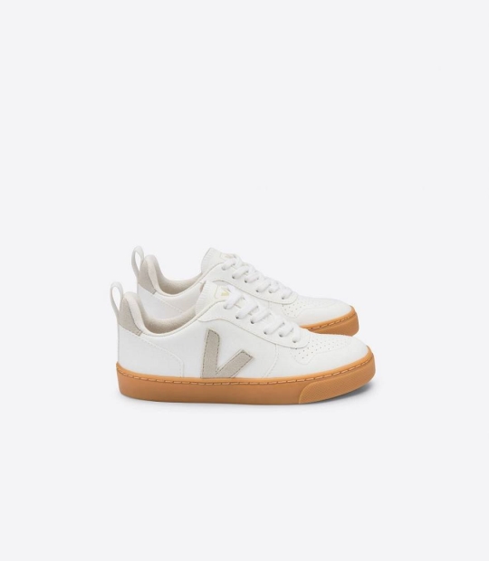 Veja V-10 Cwl Kids' Sneakers White Natural Gum Sole | LAY627105