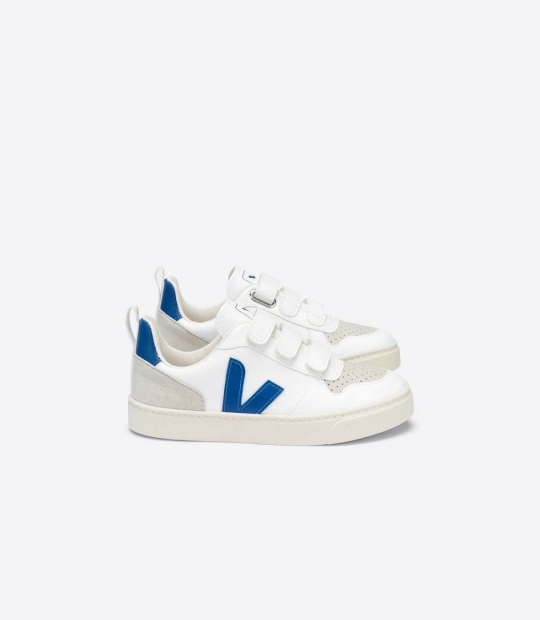 Veja V-10 Cwl Kids' Trainers White Indigo | SNV786201