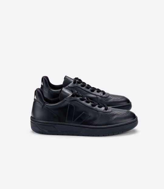 Veja V-10 Cwl Men's Trainers Black Black-Sole | CKR276895