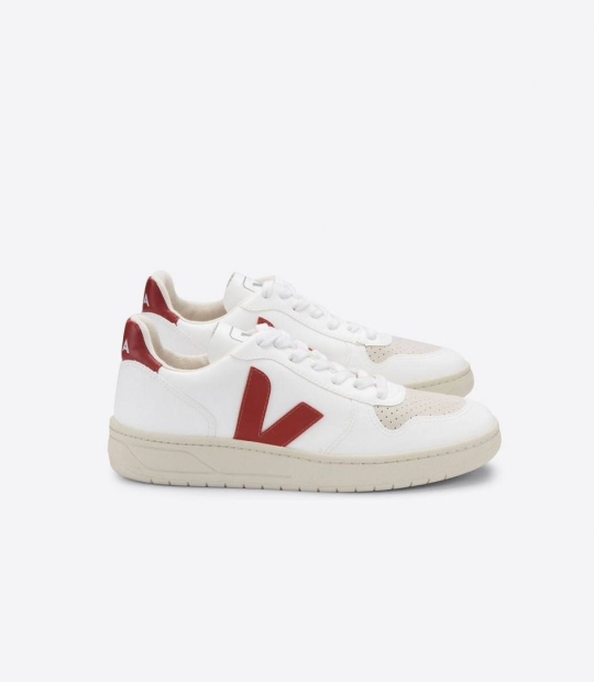 Veja V-10 Cwl Men's Trainers White Rouille | KGJ361457