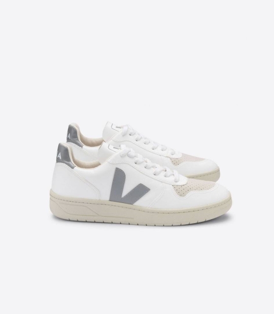 Veja V-10 Cwl Women's Trainers White Oxford Grey | CVB432597