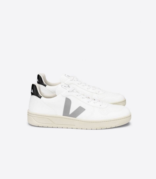 Veja V-10 Cwl Women's Trainers White Oxford Grey Black | DUH791842