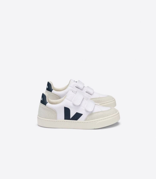 Veja V-12 Canvas Kids' Sneakers White Nautico Natural | YJD291634