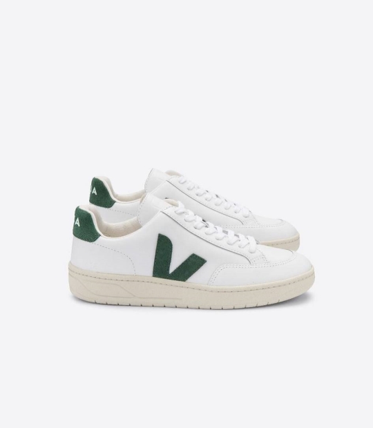 Veja V-12 Leather Men's Trainers White Cyprus | BNO170328