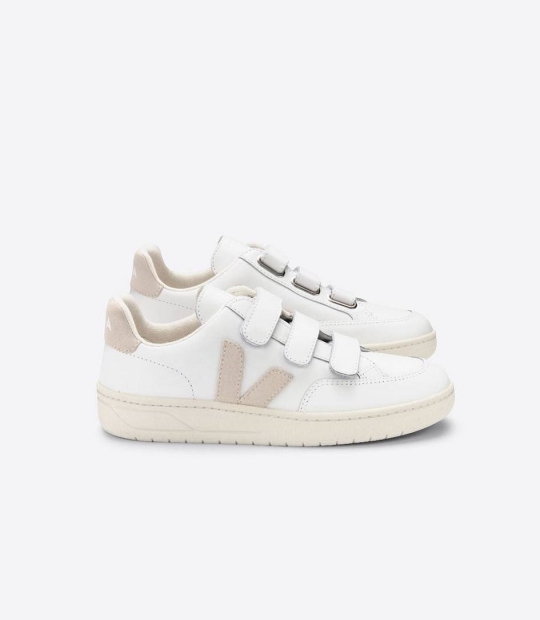 Veja V-lock Leather Men's Sneakers White Sable | RGI241875